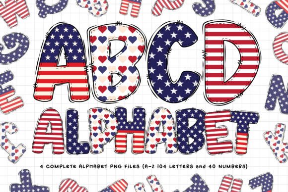 Download 4th of July, USA Flag Alphabet - Alphabet Collection