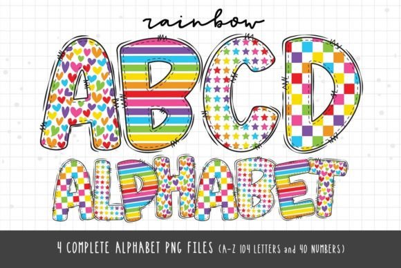 Download Alphabet Letters Heart &amp; Star Rainbow - Alphabet Collection