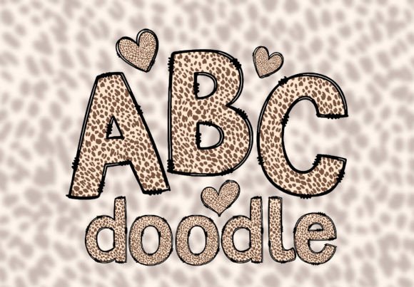 Download Doodle Letters Animal Print Alphabet PNG - Alphabet Collection