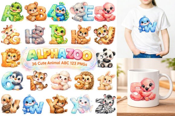 Download Cute Animal Alphabet Clipart, ABC PNG - Alphabet Collection