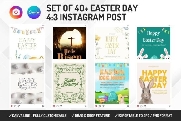 Download 40+ EASTER DAY 4:3 Instagram Post - Premium Bundle
