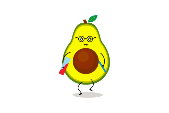 Download Kawaii Fruit Cute Avocado Illustration - Avocado illustration Collection