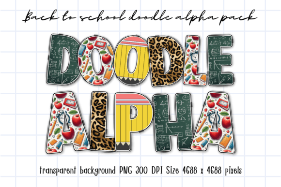 Download Back to School Leopard Doodle Alphabet - Alphabet Collection