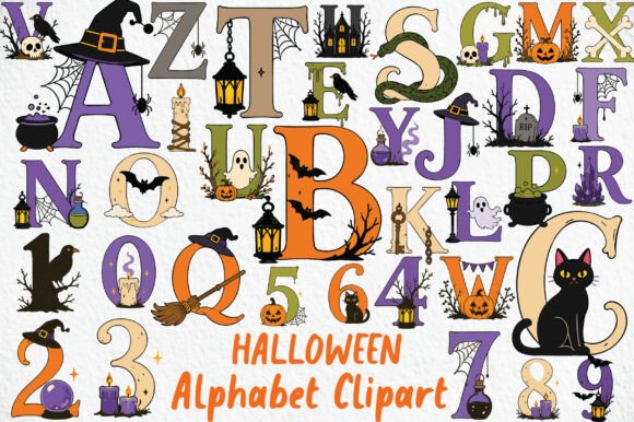 Download Halloween Alphabet Clipart PNG - Alphabet Collection