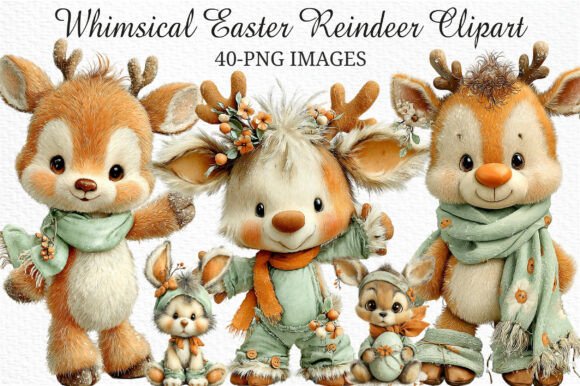 Download Whimsical Easter Reindeer Clipart Png - Reindeer clipart Collection