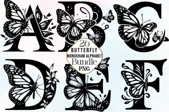 Download Butterfly Monogram Alphabet SVG Bundle - Alphabet Collection