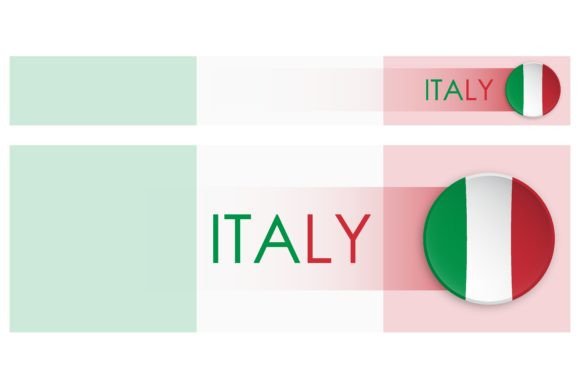 Download Italy Flag Horizontal Web Banner in Mode - Italy flag Collection