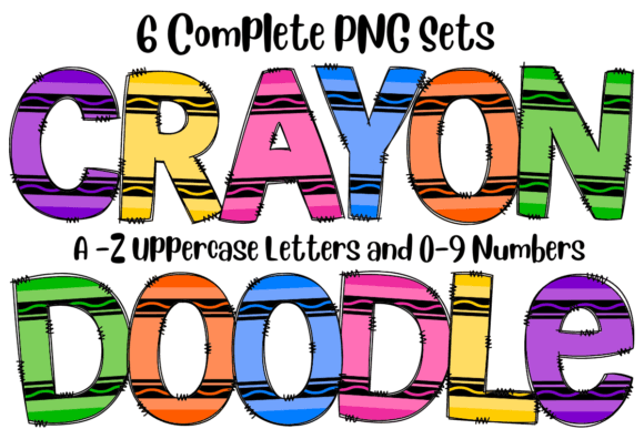 Download Back to School Crayon Doodlee Alphabet - Alphabet Collection