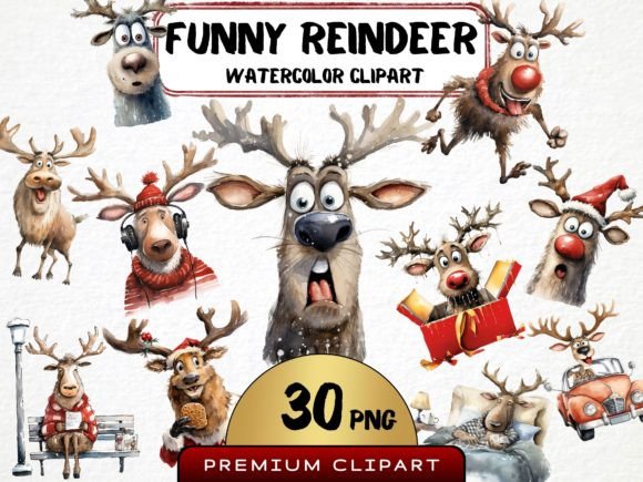 Download Funny Christmas Reindeer Clipart - Reindeer clipart Collection